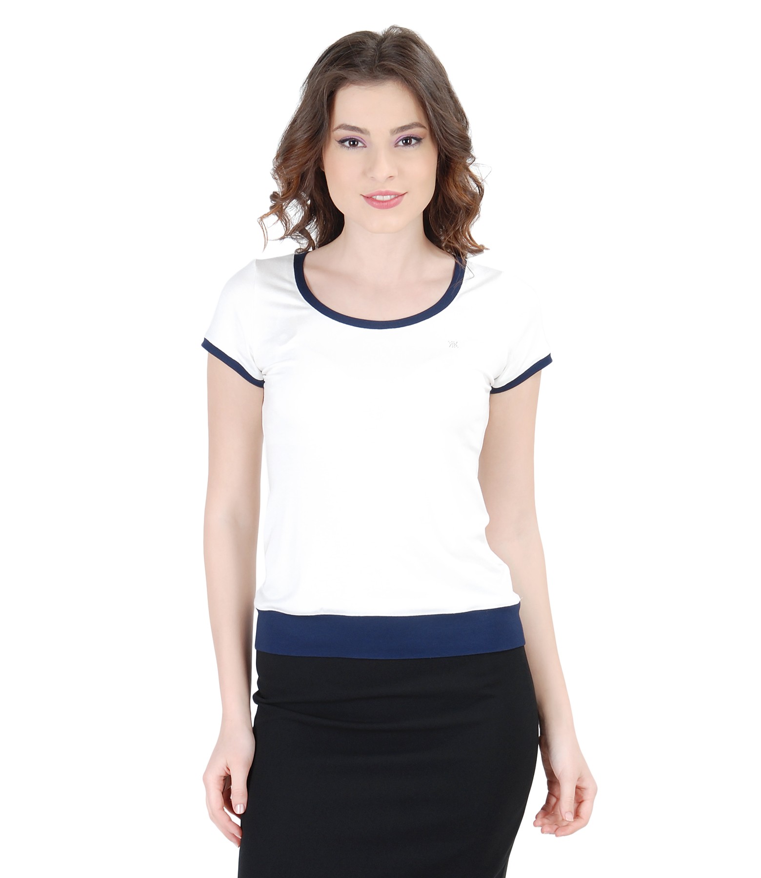 Bluza YOKKO din jerse elastic cu garnitura