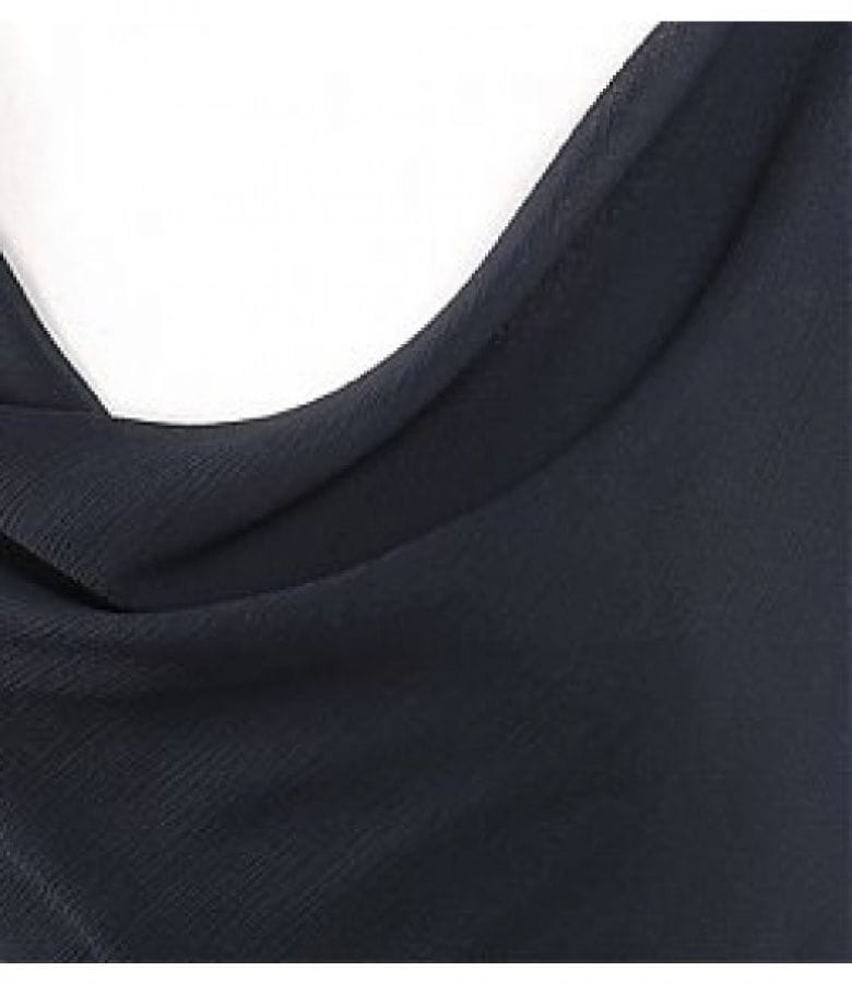 Rochie bie neagra cu falduri din voal de viscoza fina