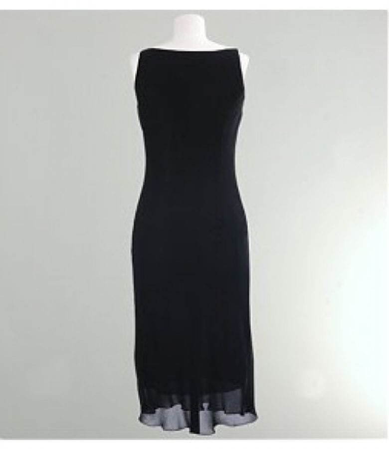 Rochie bie neagra cu falduri din voal de viscoza fina