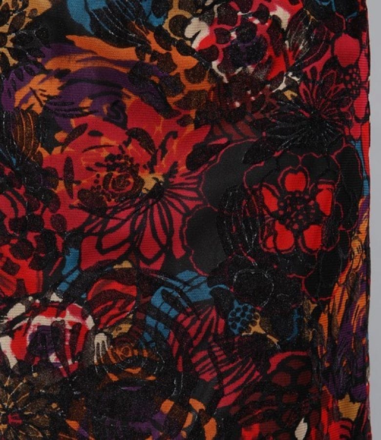 Fusta din tul elastic cu imprimeu floral