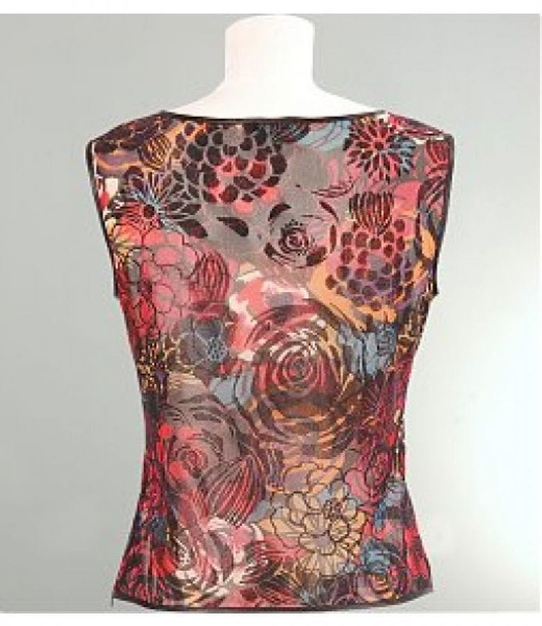 Bluza din tul elastic cu imprimeu floral