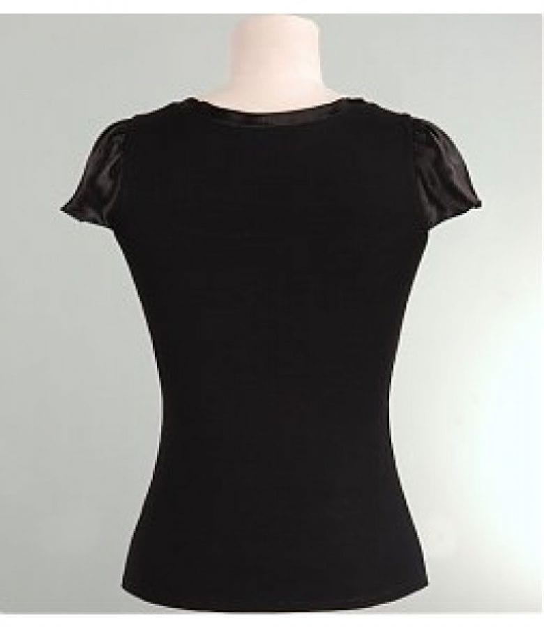 Tricou cu aripioare saten si aplicatie cristale