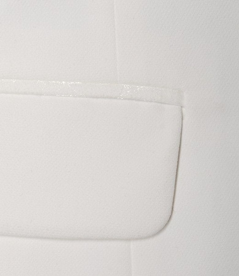 Sacou alb-ecru cu guler sal