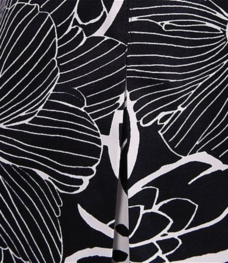 Fusta din bumbac elastic cu imprimeu floral alb bleu