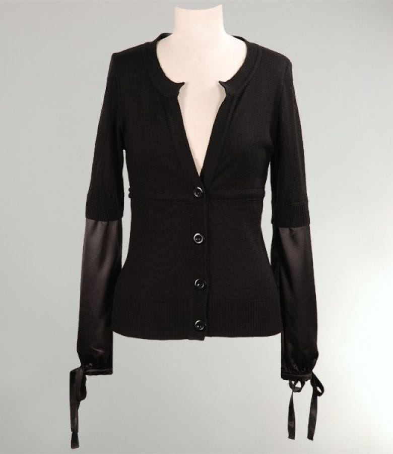 Pulover combinatie de satin la maneci