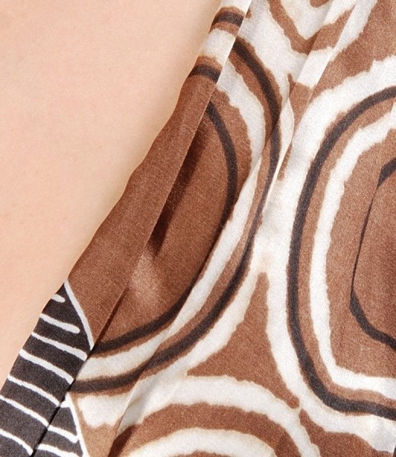 Rochie fluida din matase si bumbac imprimat