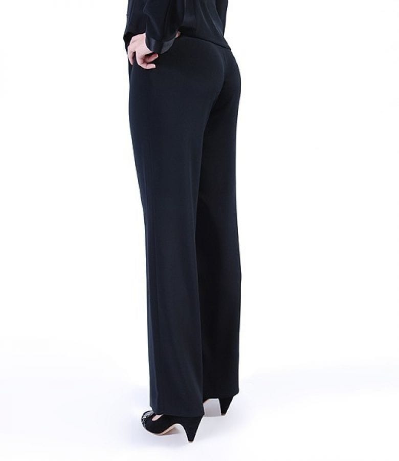 Pantaloni din saten negru