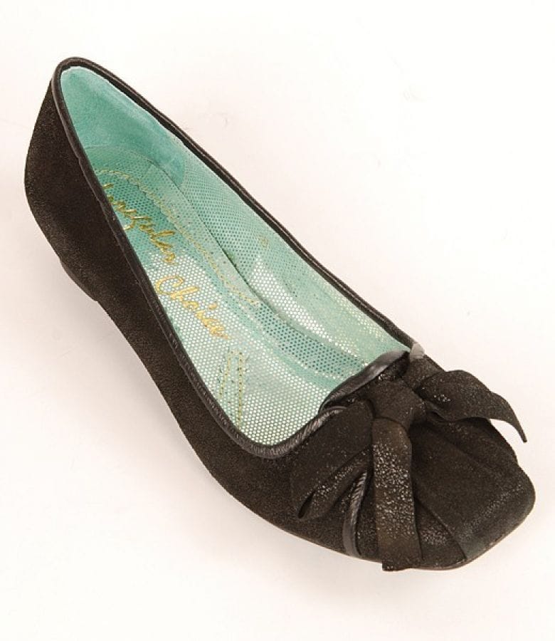 Balerini din piele  neagra cu efect pigmentat Irregular Choice 3585