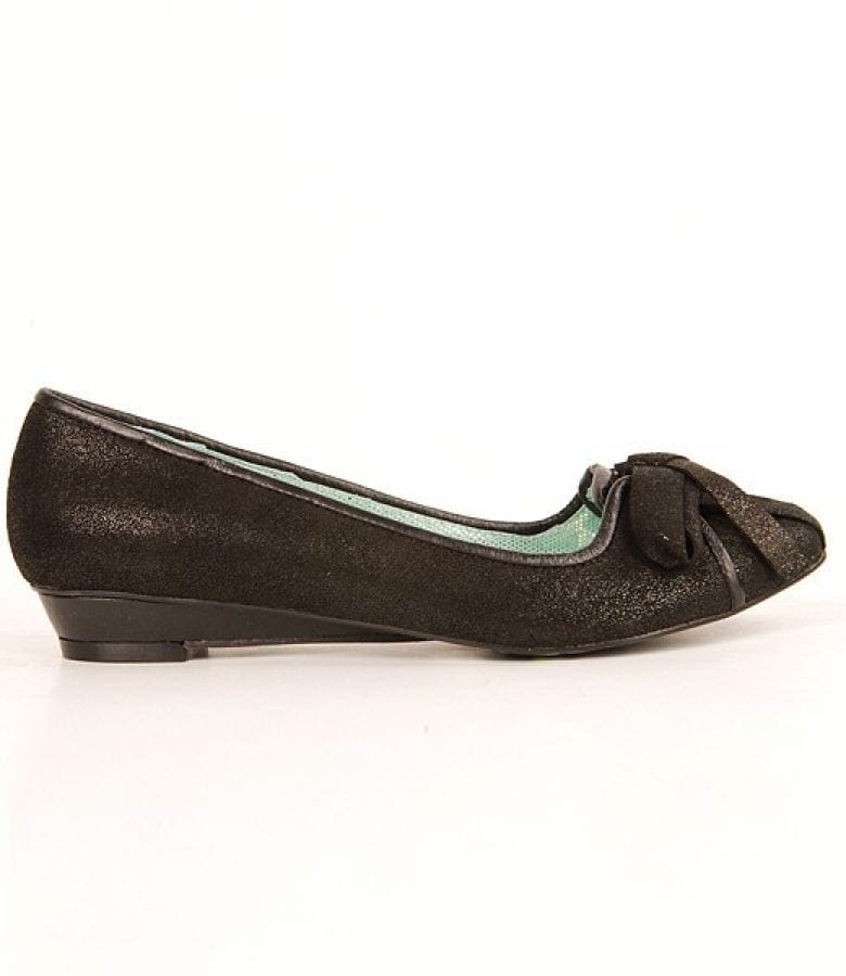 Balerini din piele  neagra cu efect pigmentat Irregular Choice 3585