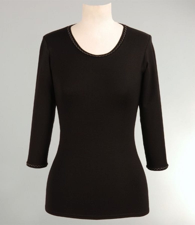Tricou uni cu garnitura contrast