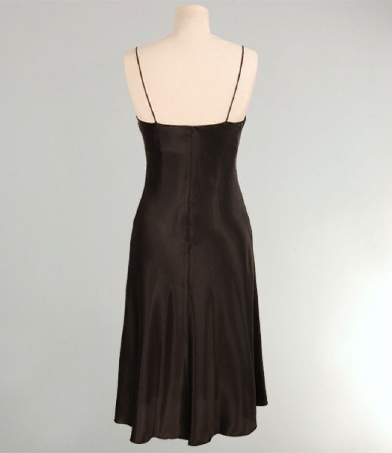 Rochie saten negru cu aplicatie cristale