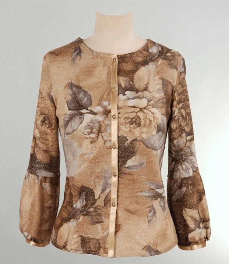 Pulover imprimeu floral cu fir de efect