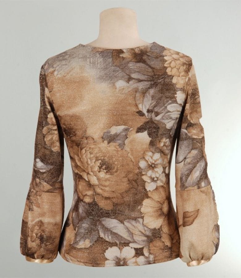 Pulover imprimeu floral cu fir de efect