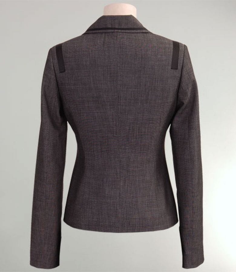 Sacou gri cu garnitura neagra