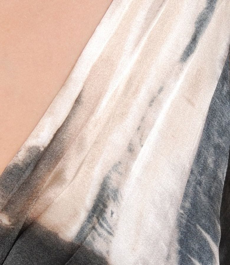Rochie fluida din matase si bumbac imprimat