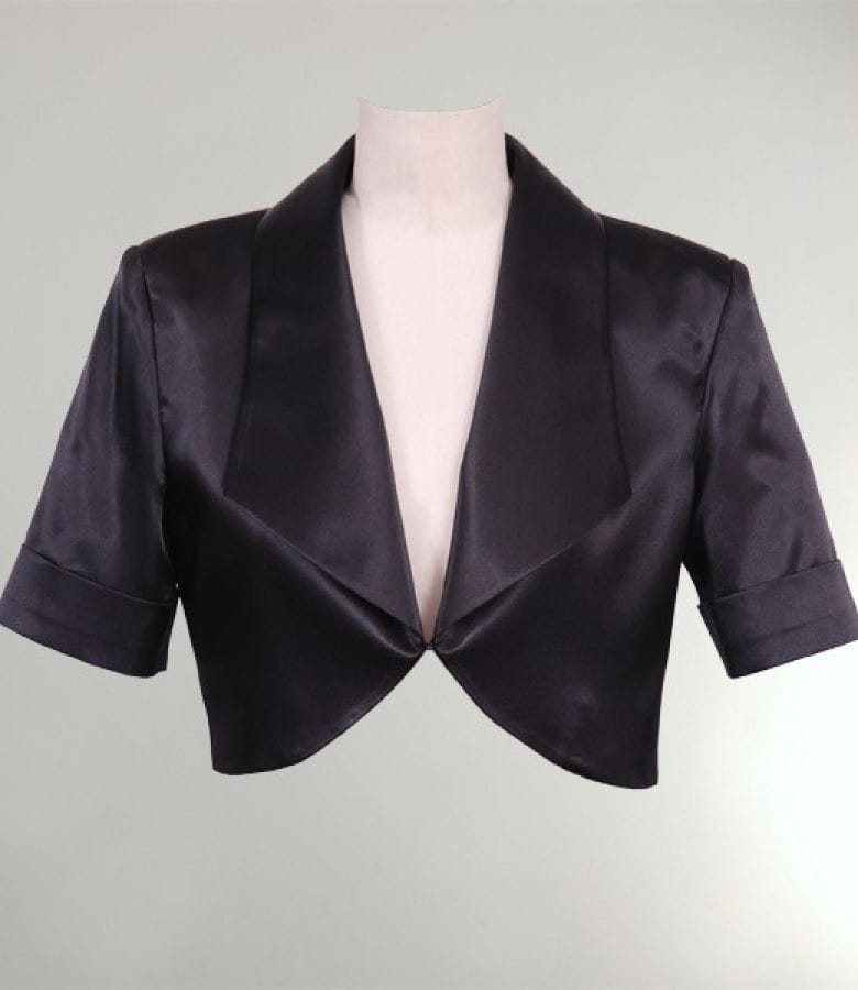 Bolero din saten negru