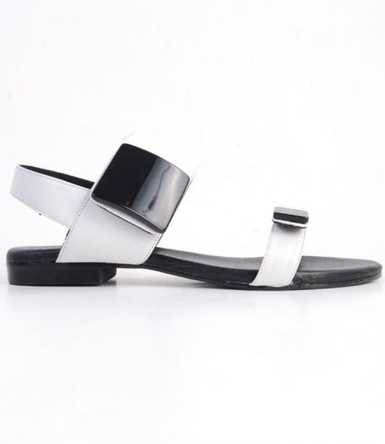 Sandale Again&Again din piele alba 9578