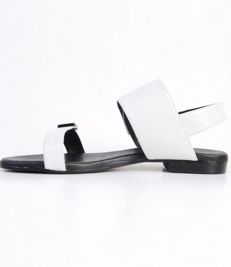Sandale Again&Again din piele alba 9578