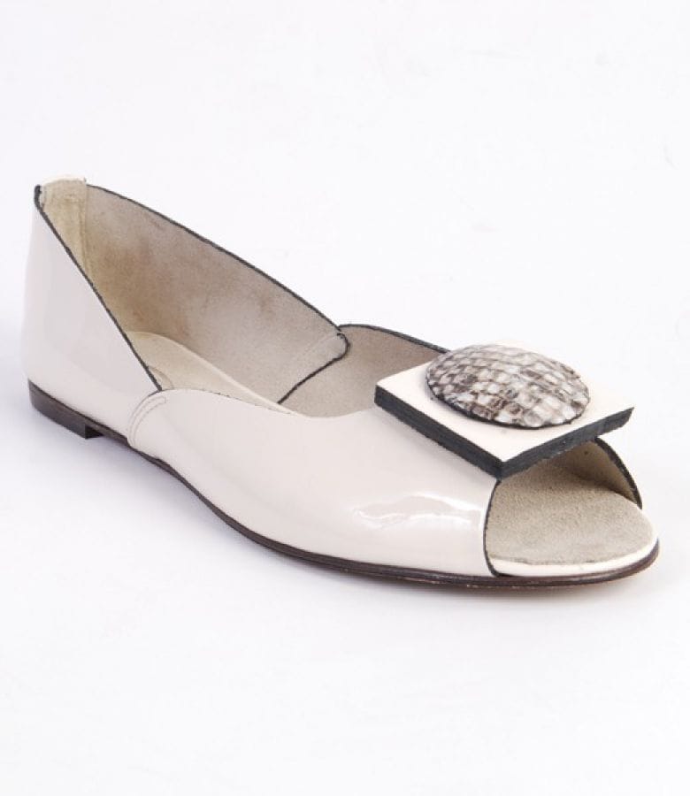 Pantofi Sniks din piele lacuita crem 789