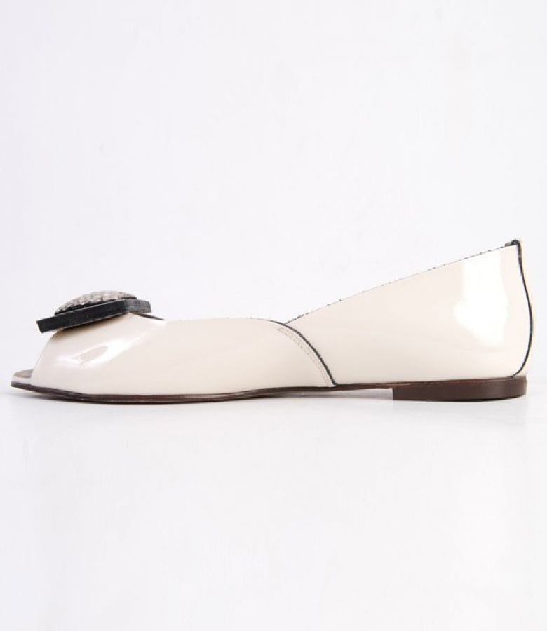 Pantofi Sniks din piele lacuita crem 789