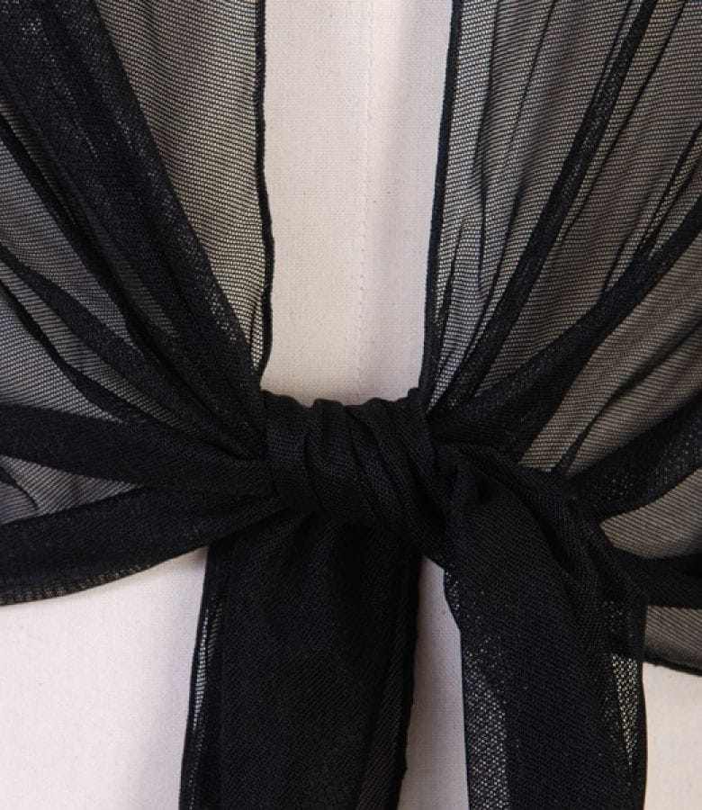 Bolerou din tul elastic negru