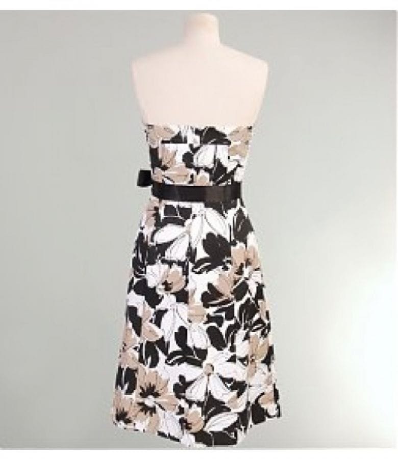 Rochie din bumbac cu imprimeu floral si cordon din saten