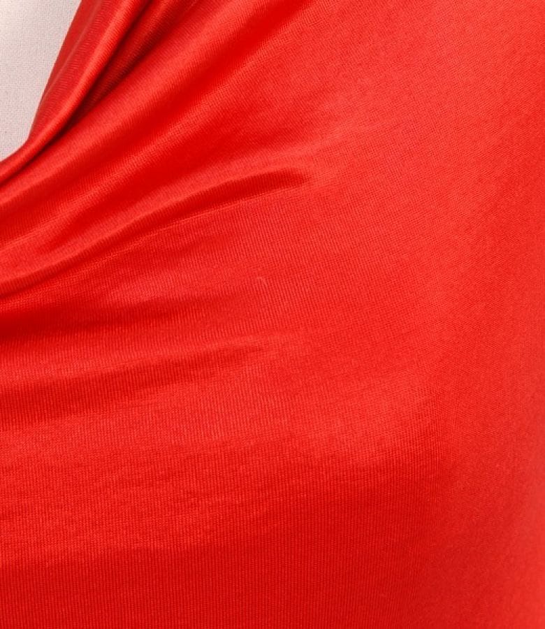 Tricou cu falduri din jerse satinat