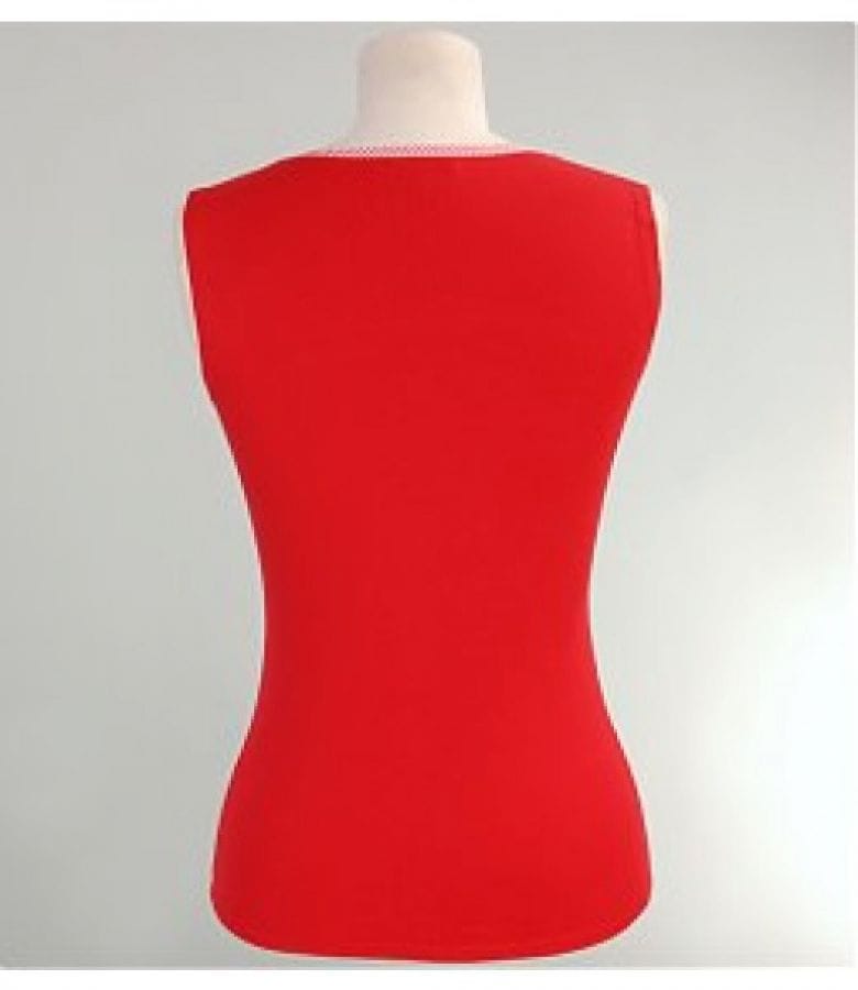 Tricou jerse uni rosu cu funda