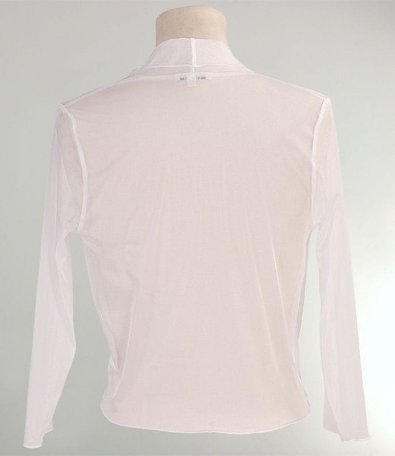 Bolero din tul elastic alb