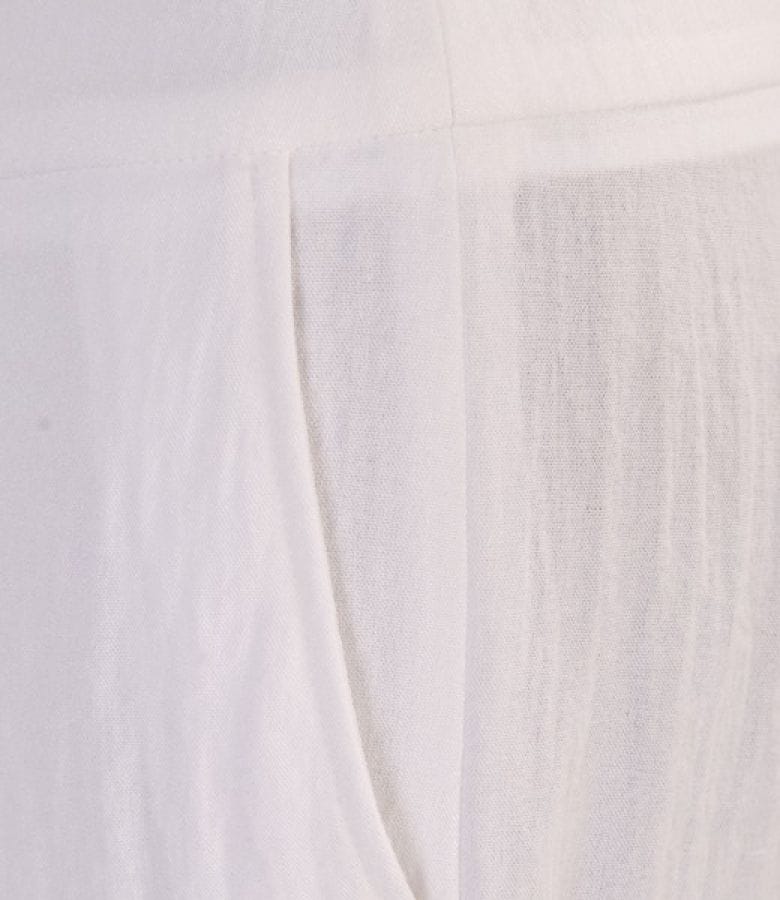 Pantaloni din viscoza creponata alba