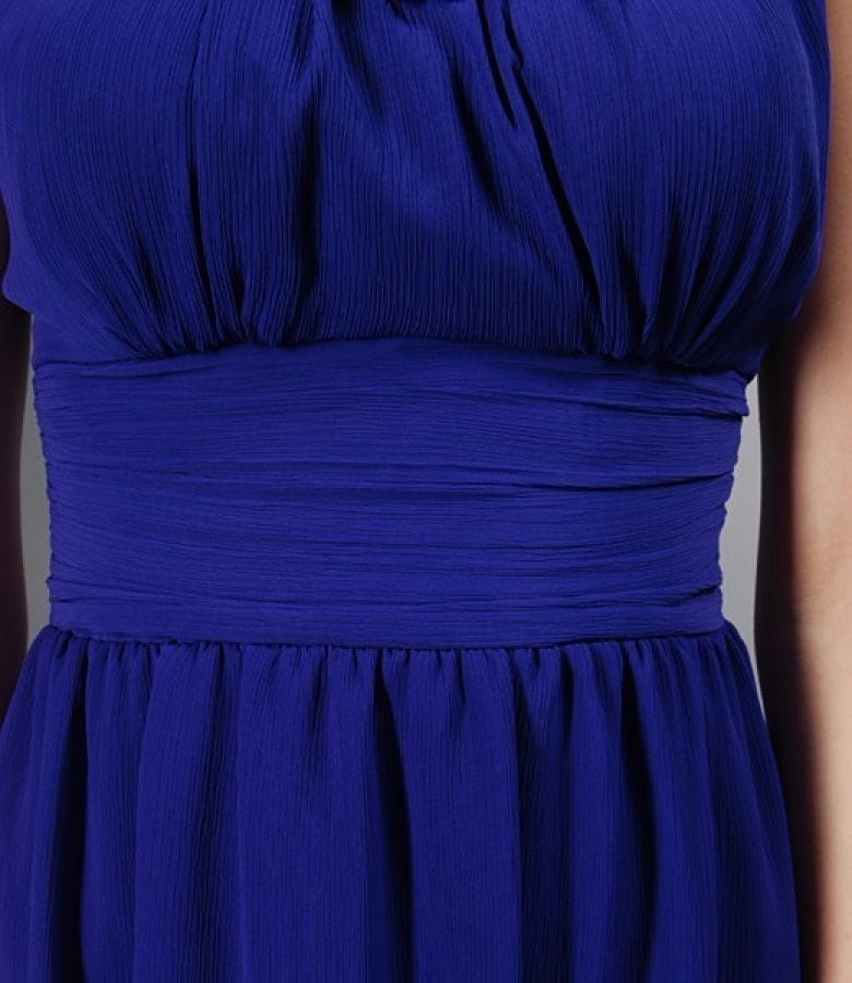 Rochie voal cu bretele si accesoriu floare cu strass
