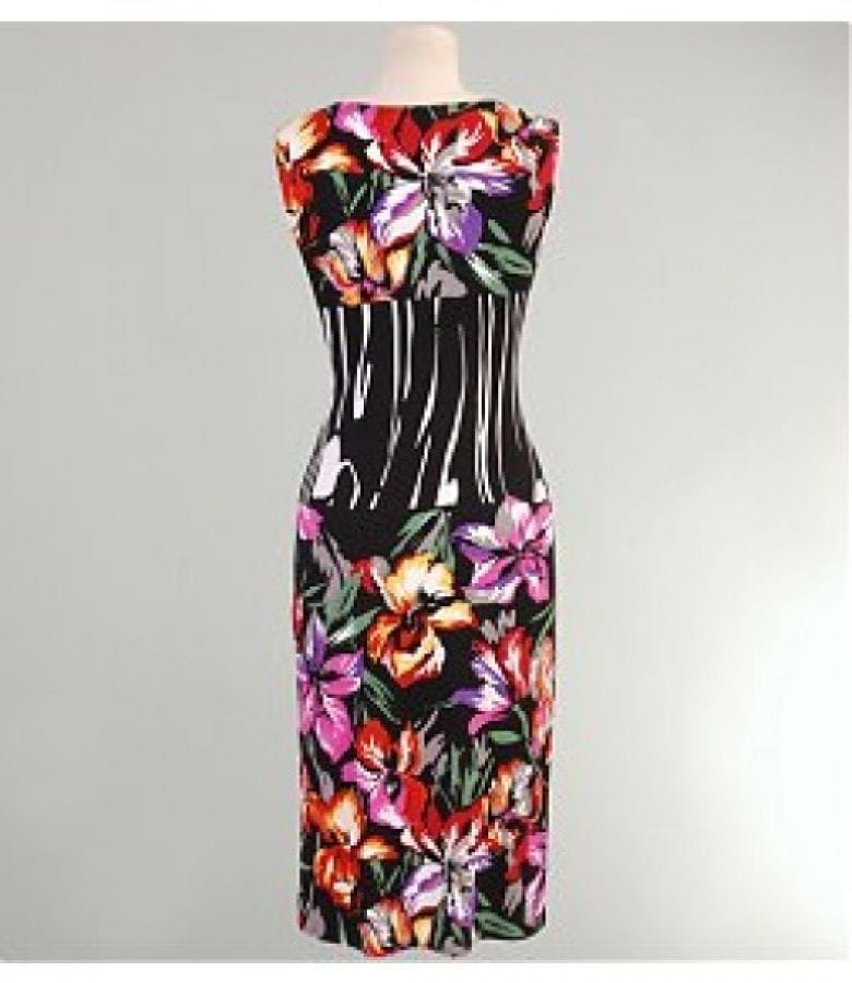 Rochie jerse imprimat cu nod pe bust