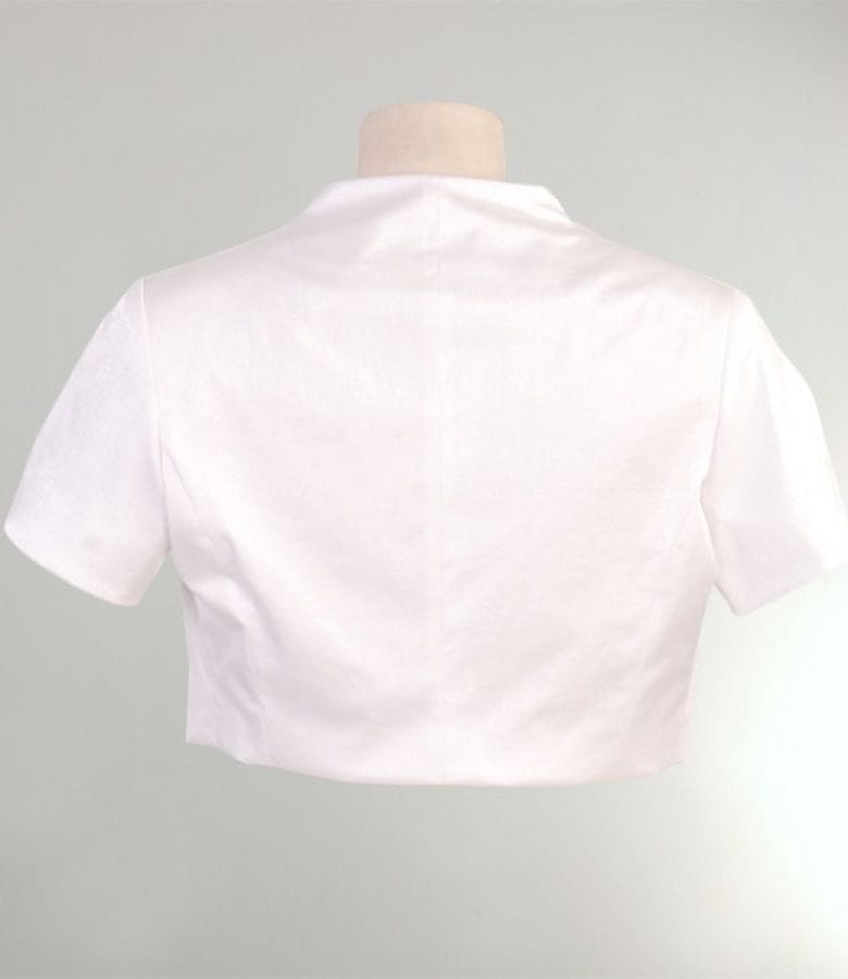 Bolero alb cu efect sidefat