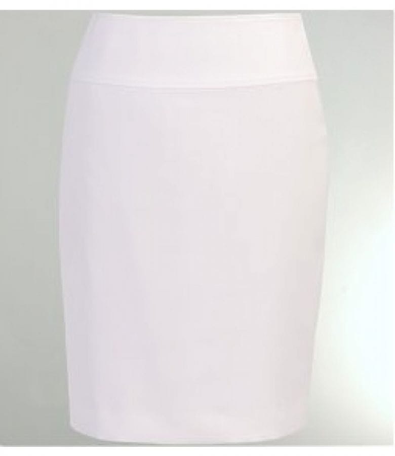 Fusta alba cu corseleta lata