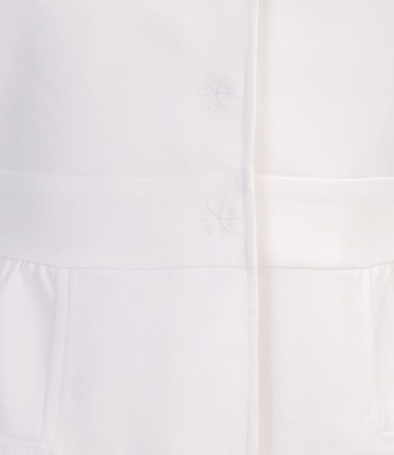 Sacou elegant alb din stofa elastica