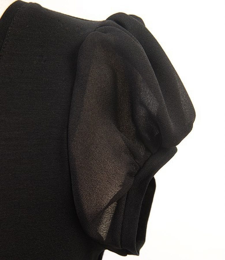 Rochie din voal negru cu funda