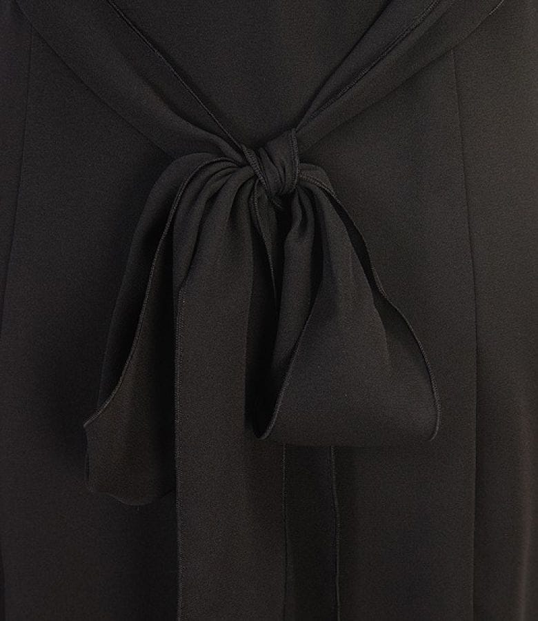 Rochie din voal negru cu funda