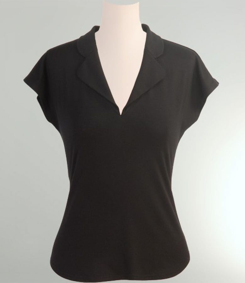 Tricou cu guler si decolteu in V