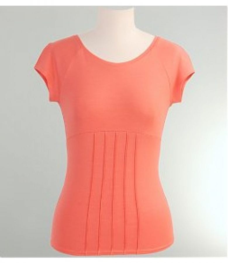 Tricou cu maneca raglan si nervuri in talie