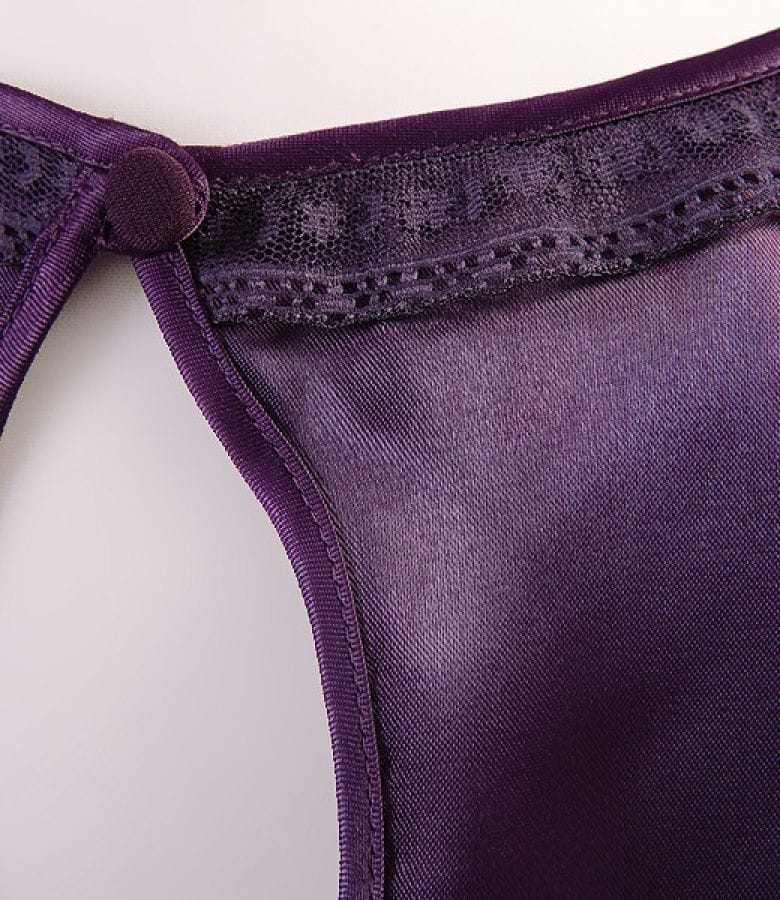 Bluza satin mov cu dantela