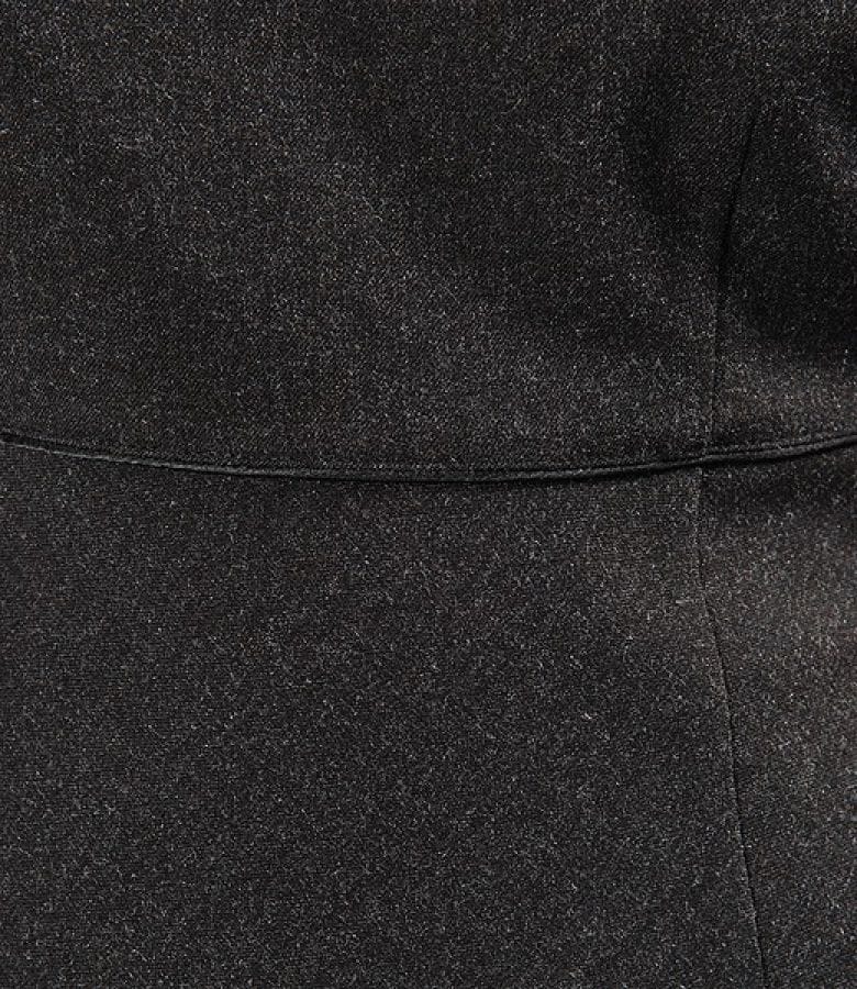 Rochie stofa gri inchis cu garnitura dantela si catifea