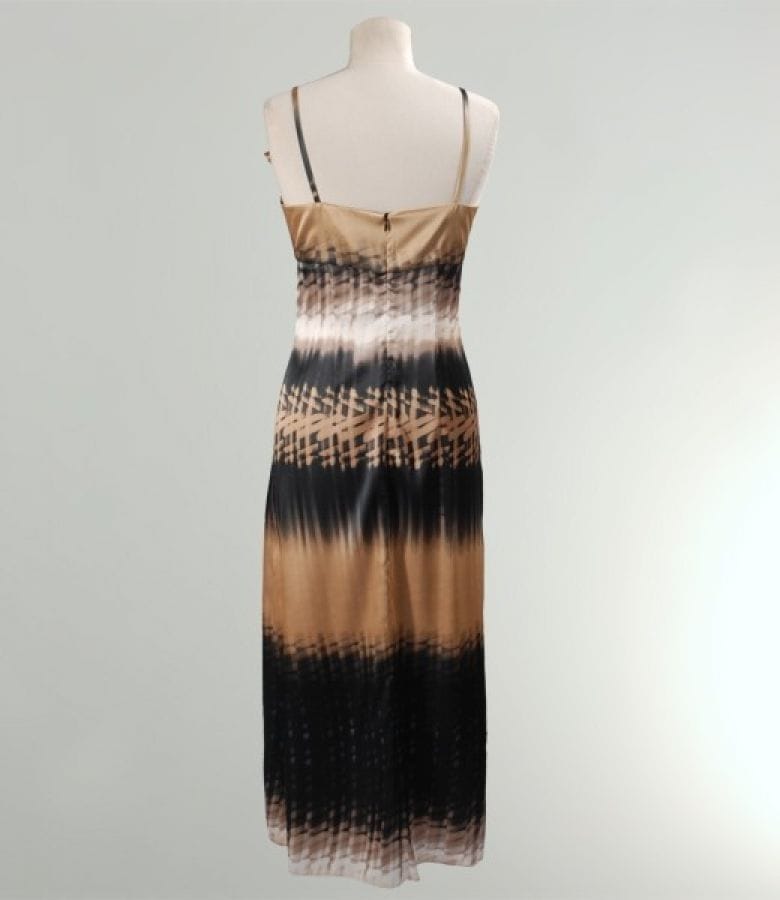 Rochie lunga din saten elastic cu bretele