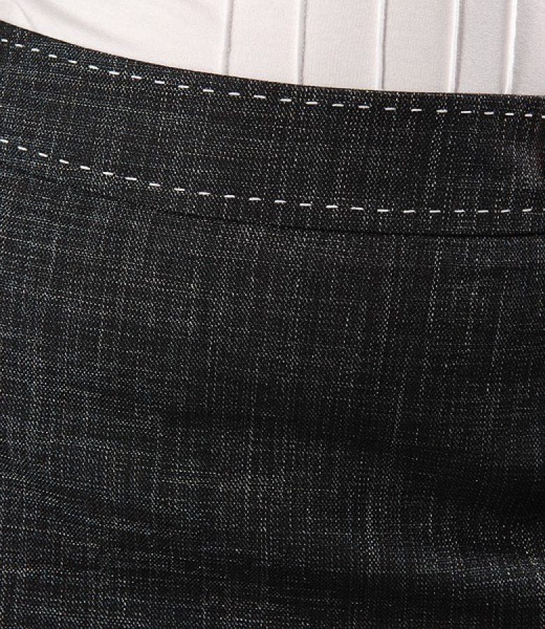 Fusta eleganta gri cu tighel contrast