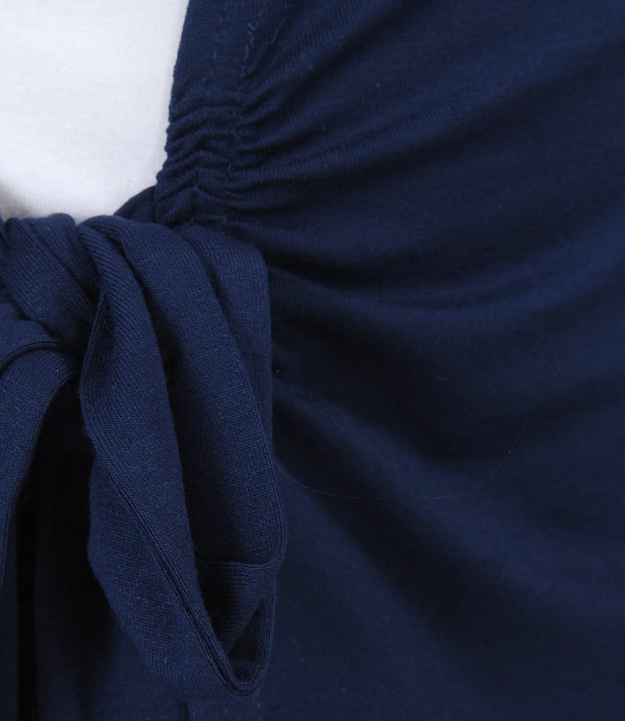 Bluza din jerse bleumarin legata cu cordon