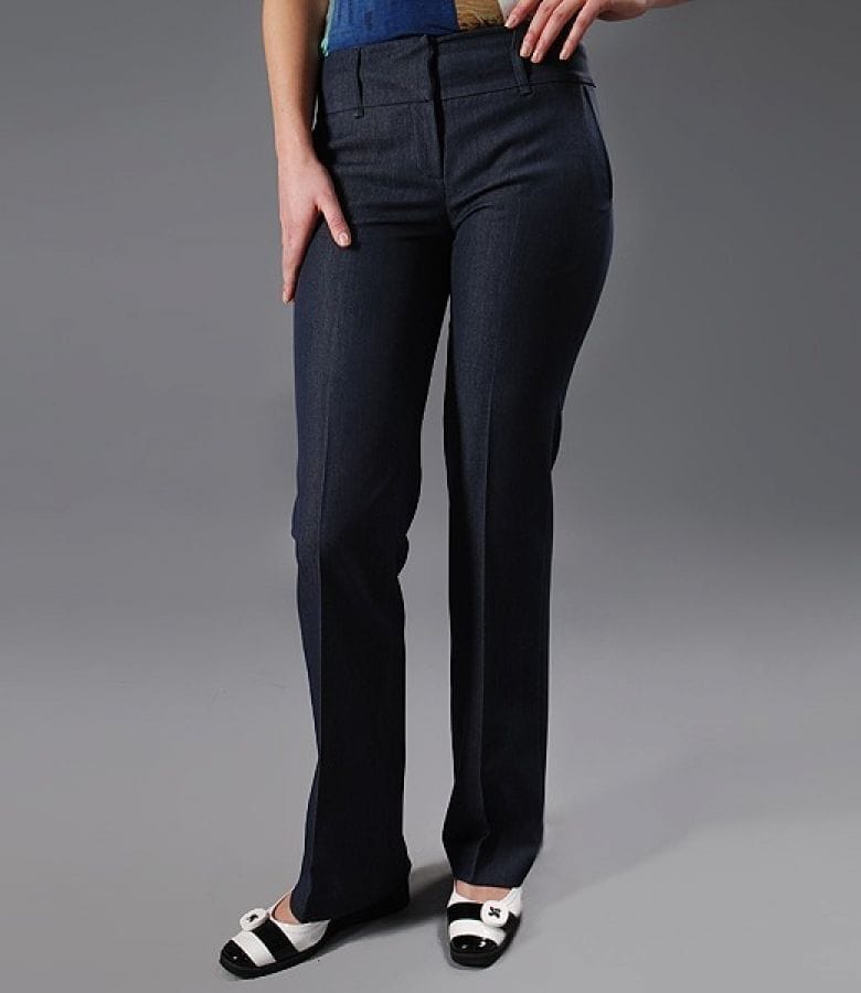 Pantaloni bleumarin din stofa elastica cu buzunare