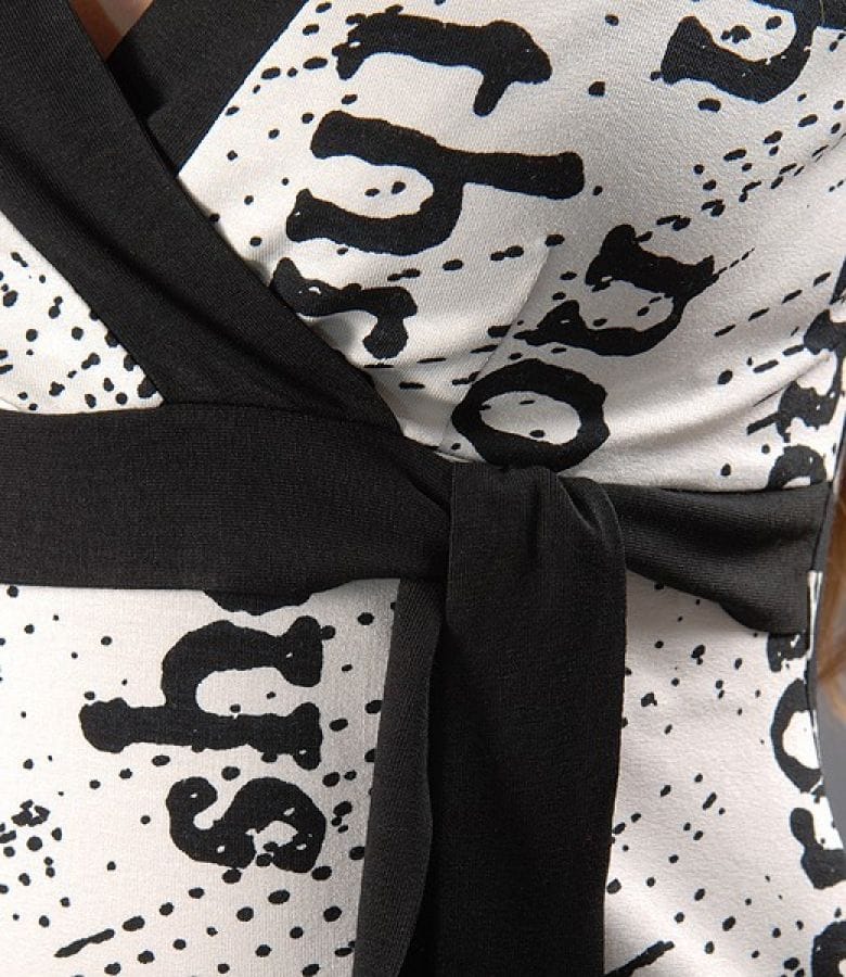 Tricou din jerse cu imprimeu grafic si garnitura