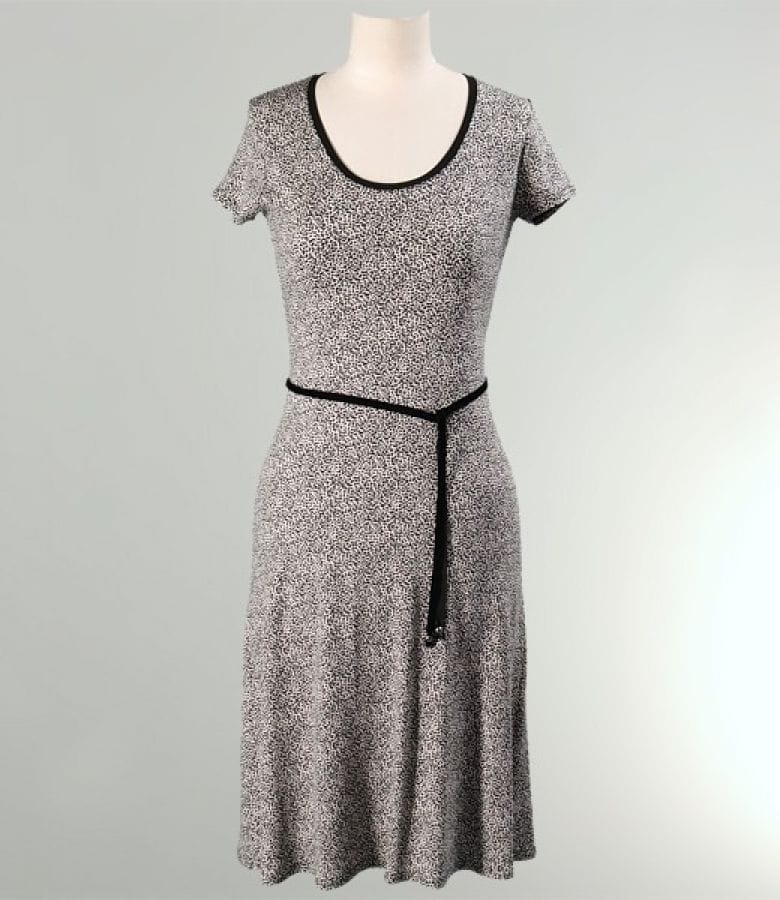 Rochie din jerse imprimat cu cordon
