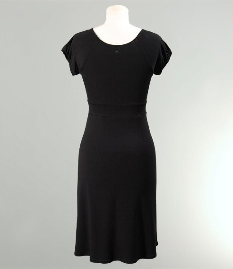 Rochie din jerse uni cu aplicatii in talie
