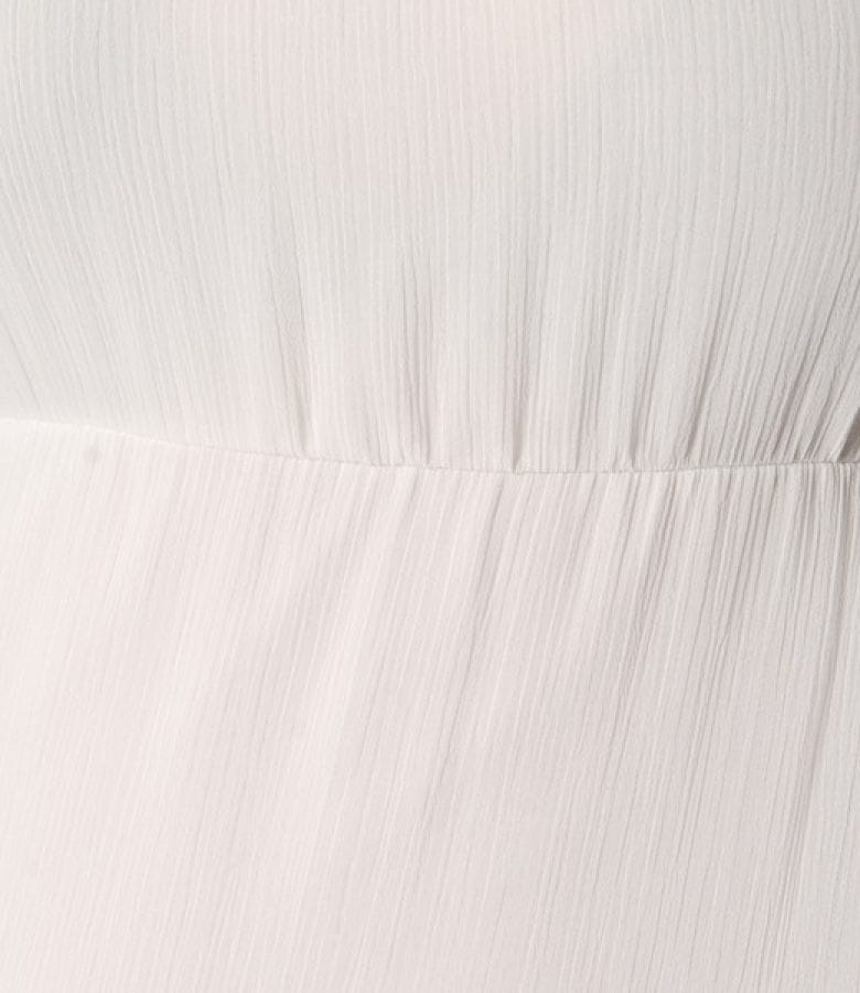 Rochie din voal ecru cu funda si floare