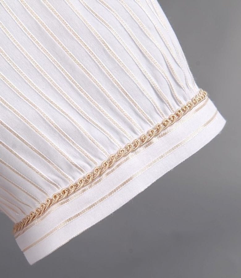 Camasa din bumbac elastic cu dungi satinate aurii